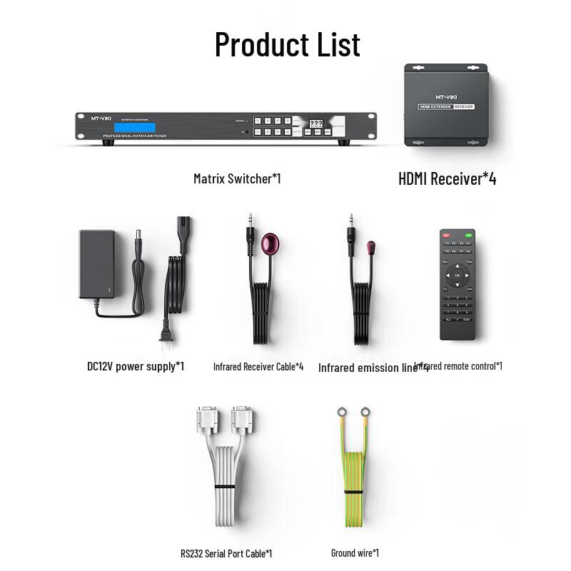 MT-viki 4K 4x4 HDMI Матричный коммутатор с HDBaseT удлинителем 70 м