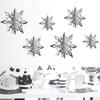 6Pcs Christmas Snowflake 15/20/25CM Christmas Tree Hanging Ornaments 3D Iridescent Snowflake Star Christmas Wedding Decorations 7
