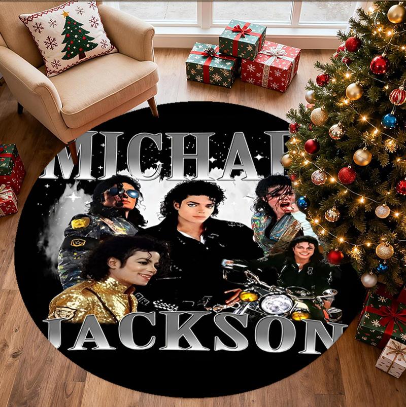 Michael Jackson Pattern Round Rug, Indoor/Outdoor Mat, for Picnic, Gameroom, Bedroom, Office, Living Room, Home Decor Carpet, Birthday Gift