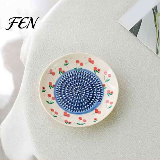 Fruit Vegetable Grater Ceramic Garlic Plate, Print Ginger Cheese Manual Grinder, Vegetables Multi-function Kitchen Mincer Dish for Onion, Lemon,