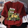 Boy's Loose Anti-aircraft Missile Launch Vehicle Jacket for Summer Children's Casual Short-sleeved Pure Cotton T-shirt