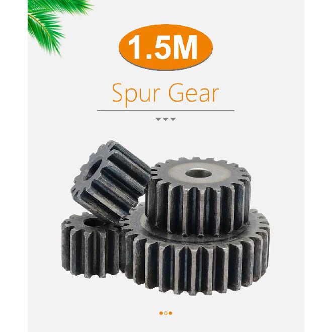Шестерни 1.5M-12T/13T/14T/15T/16T/17T/18T/19T/20T/21T/22T SC45# Углеродистая Сталь Цилиндрическая Шестерня Зубья с Высокочастотной Закалкой