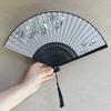 Dream Lotus Chinese Style Ancient Style Folding Fan, Qipao Dance, Japanese Style, Women's Hanfu, Summer Bamboo Fan, Sub-Classical Cotton Fan