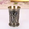 Vintage Egyptian Style Shot Glass Zinc Alloy Bar Drinkware Small Sipping Cup Cocktails Whiskey Tequila