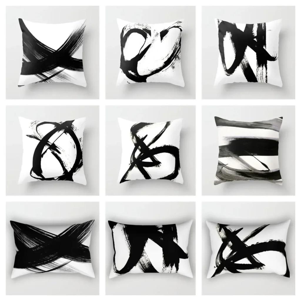 Black and White Simple Home Decoration Pillowcase Cushion Cover