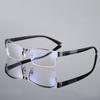 Metal Half Frame Anti -Blue Light Reading Glasses Men Business Tr90 Classic Protective Presbyopia Eyeglasses Diopter 0 To +4 .0