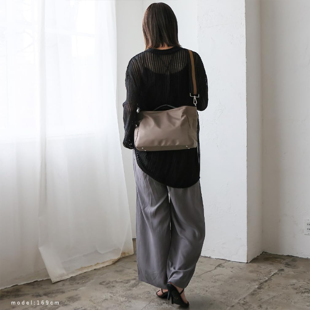 VITAFELICE Женская сумка-тоут из натуральной кожи и парусины, серая, 2-сторонняя (inb-10001z) (Нейлон Бежевый)