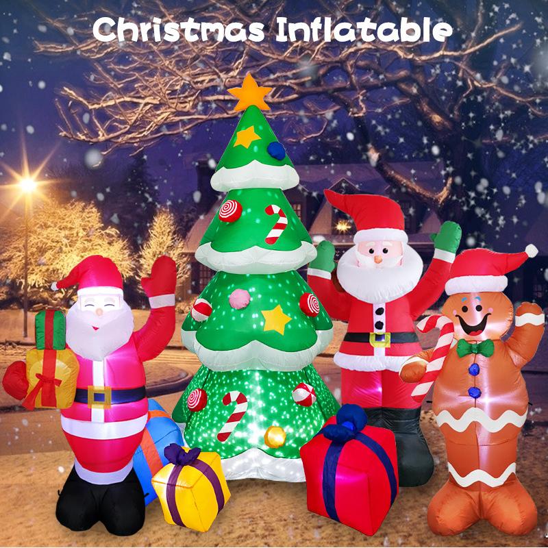 Рождественские надувные наружные украшения со светодиодной подсветкой, надувные украшения для двора на Рождество, праздничные товары для сада, газона, вечеринки, сувениры, декор