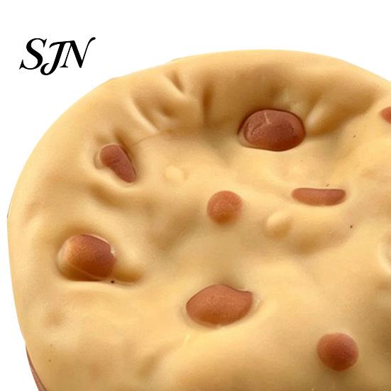 Tactile Feedback Stress Ball Crunchy Cookie Squeeze Toy, Bead Filled Fidget Realistic Soft Kneading Toy for Anxiety Replica Sensory with ASMR