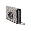 Gucci Horsebit 1955 GG Supreme Chain Wallet Beige Canvas Black Leather Silver Hardware Daily Use 621892-K9GSN-4075