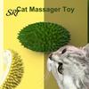 Durian Shape Cat Toy Self Groomer Wall Corner Face Massager Boredom Relief Grooming Brush for Indoor Long Short Fur Cats Hair Remover