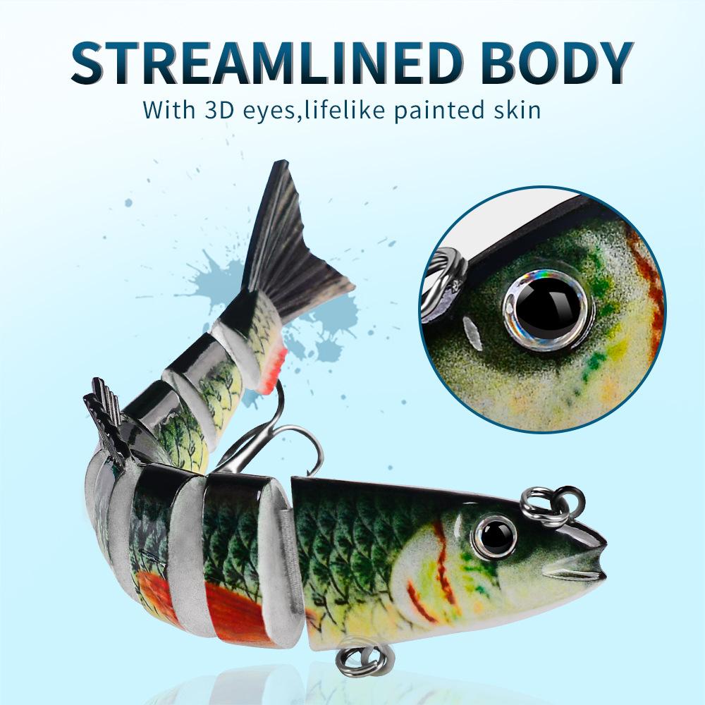 Приманка для рыбы, многосекционная приманка, 12,5 см, 21,5 г, пластиковая ложная приманка, 8 секций, жесткая приманка для морской рыбалки