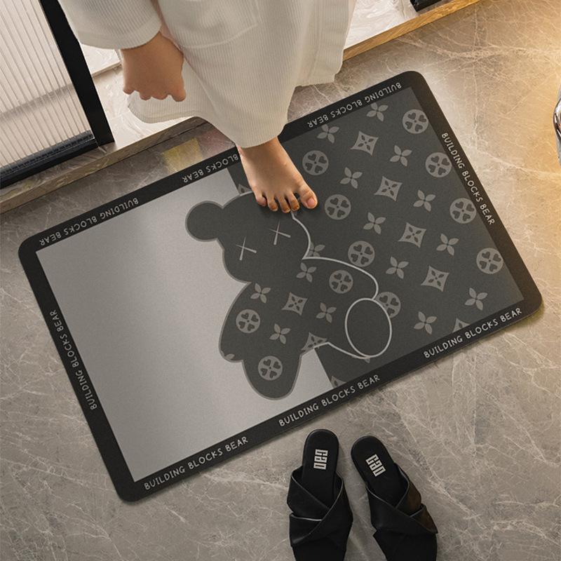 Коврик для ванной комнаты, впитывающий диатомовую грязь, мягкий коврик для унитаза, быстросохнущий противоскользящий коврик, U-образный коврик для ног унитаза