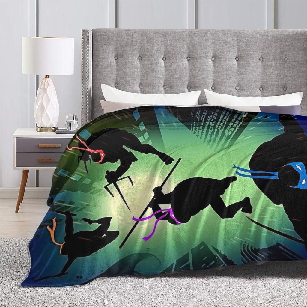 TMNT Game  Blanket Quality Warm  Bedding Throws Winter Airplane Travel Couch Chair Funny Bedspread