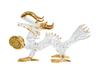 Four Cart Handmade Glass Feng Shui Wealth Dragon, 4-inch, Size: 10cm Wide