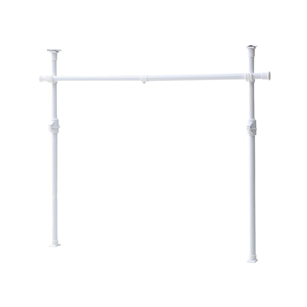 YAMAZEN Tension Hanger Width X Depth X Height Closet Tension Rod Vertical and Horizontal Expandable Easy To Assemble White 97.5-166 9.5