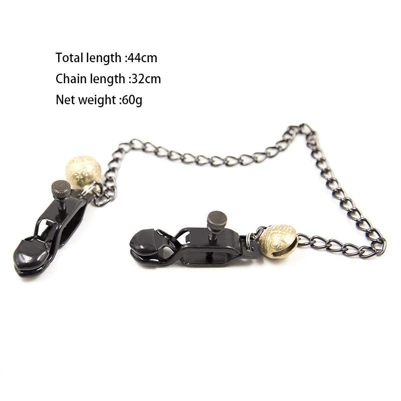 Black Nipple Labia Stimulation Clips with Chain Breast Clamps BDSM Adult Sex Toys Couple Flirting Toys