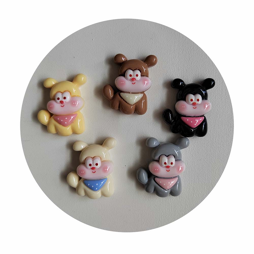 Resin Cartoon Dog Decoration Parts Cute Animal Charms Resin Flatback Cabochons for DIY Crafts Scrapbooking Embellishments