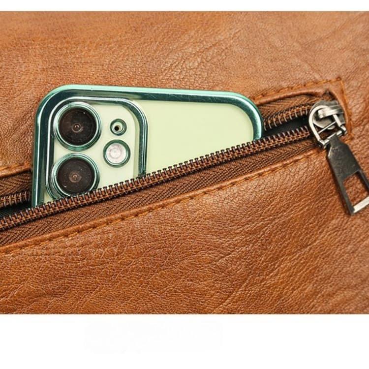 Винтажная многокарманная сумка кроссбоди через плечо из мягкой кожи, женская сумка