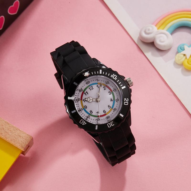 Унисекс Радужные Силиконовые Кварцевые Часы - Многоцветные Модные для Мужчин и Женщин