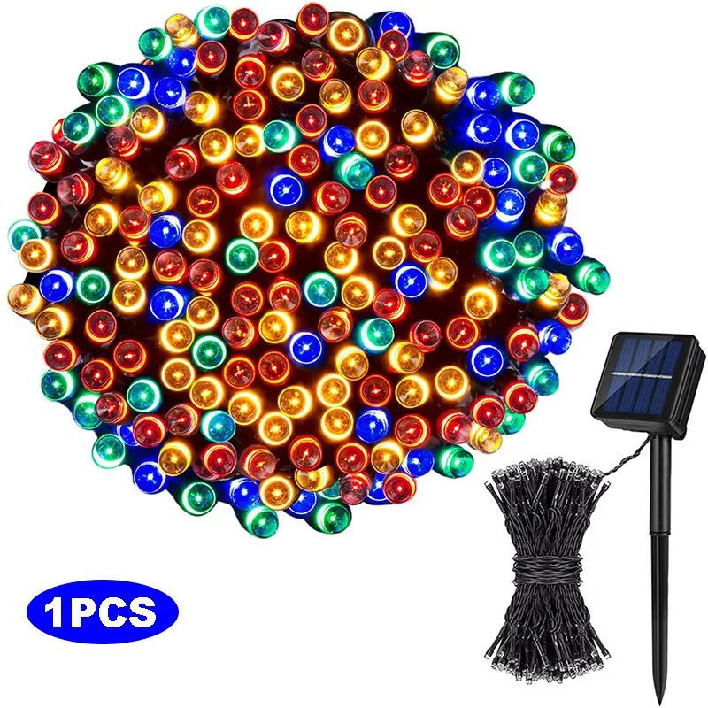 12M Led Solar 100 Led Christmas Lights Outdoor Waterproof For Party Fairy Garden Xmas Tree Decoration Solar Lights