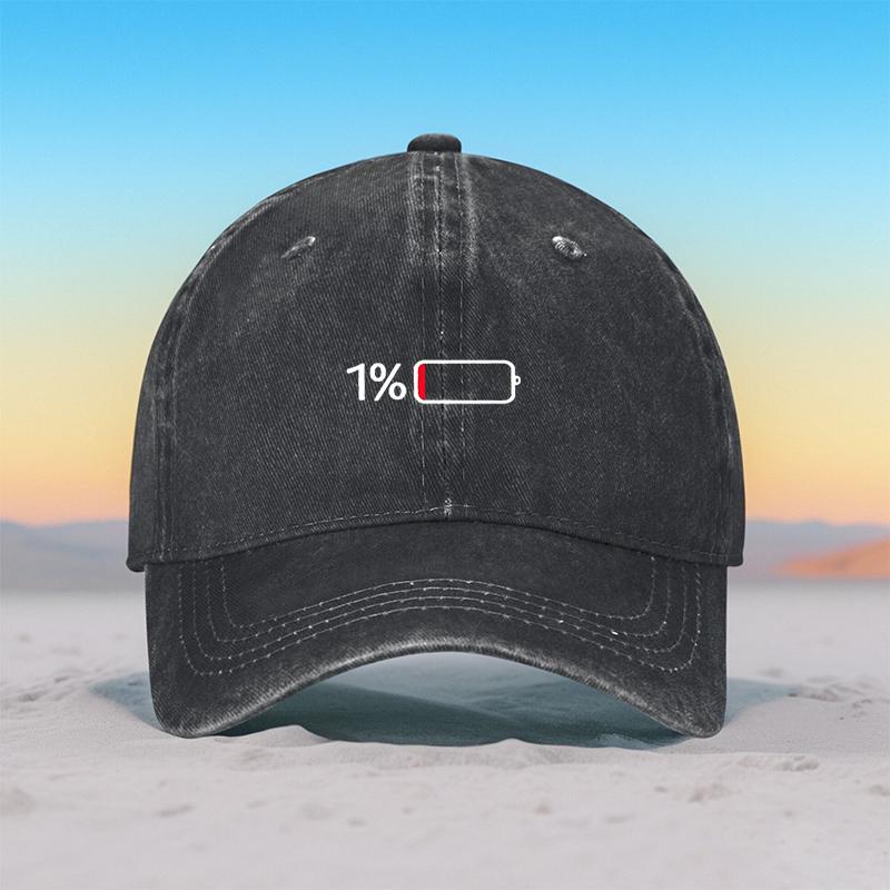 An interesting Low battery printed adjustable baseball cap breathable Baseball Cap casual outdoor sports baseball cap