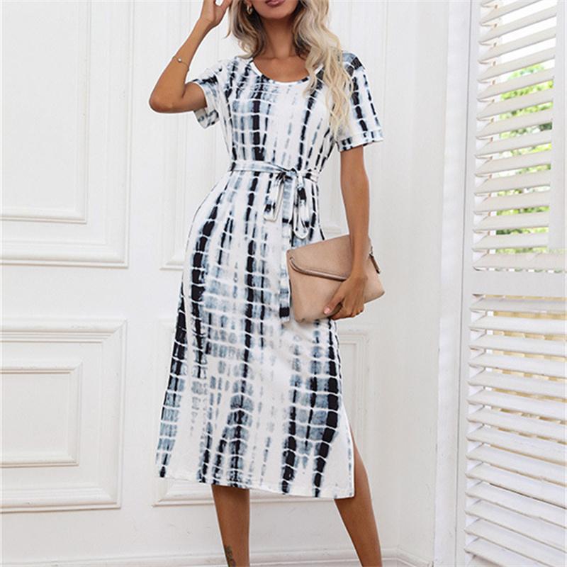 Элегантное облегающее сексуальное женское платье с коротким рукавом с принтом для женщин, лето 2022, летние вечерние платья в стиле бохо, женский халат Femme Ladies