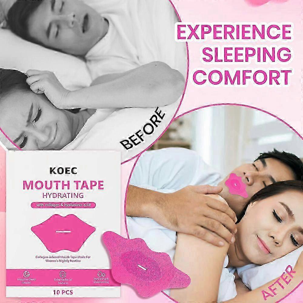 Hydrating Mouth Tape with Collagen & Hyaluronic Acid, Collagen-infused Mouth Tape for Women's Nightly Routine, Improves Sleep Quality