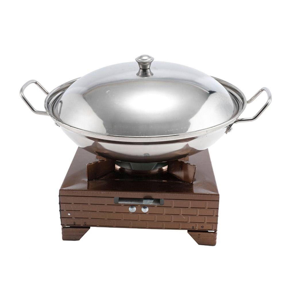 Stainless Steel Dry Boiler Round Dry Pot Alcohol Furnace Small Hotpot Pot  Induction Cooker