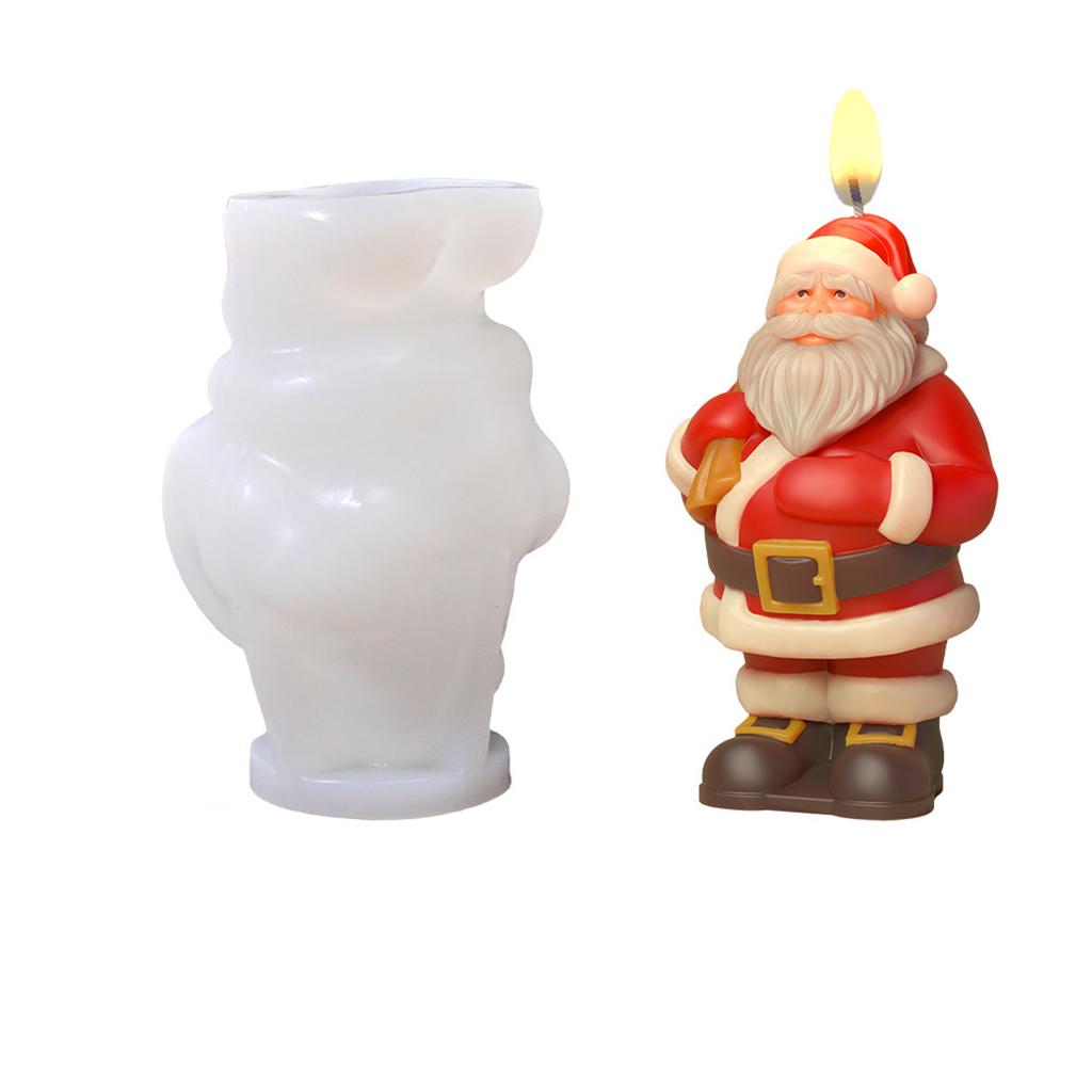 Santa Claus Candle Molds Handmade Castings Molds Christmas Silicone Moulds Epoxy Resin Molds Plasters Molds