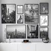 New York City Landscape Poster Brooklyn Bridge Paris Tower Black and White Canvas Painting Wall Art Pictures Modern Home Decor
