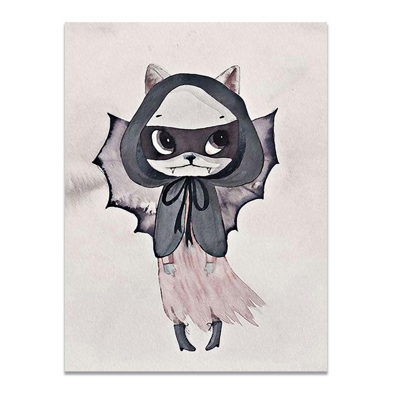 Современный скандинавский кролик для девочек, ангел, настенное искусство, мультяшная картина на холсте, спрей, цветной художественный постер, детские настенные фрески для детской комнаты