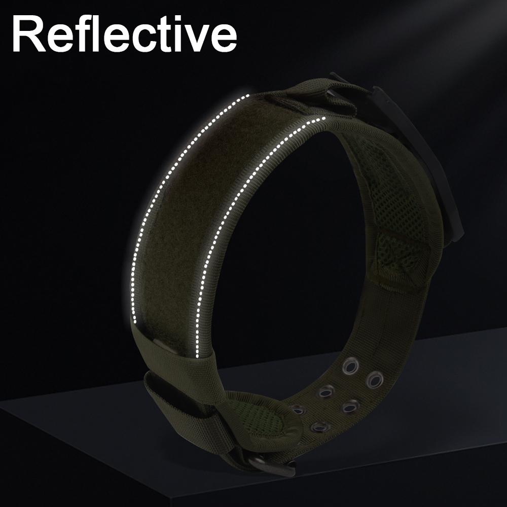 Светоотражающий ошейник для собак Прочные ошейники для средних и крупных собак Прочные нейлоновые ошейники для собак с ручкой Нержавеющая фурнитура Военный тактический ошейник для домашних животных