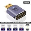 Poyiccot Адаптер-преобразователь Mini HDMI в HDMI 48 Гбит/с Преобразование HDMI Стандартный Конвертер Mini HDMI Папа в Мама Адаптер-удлинитель Совместим с 1