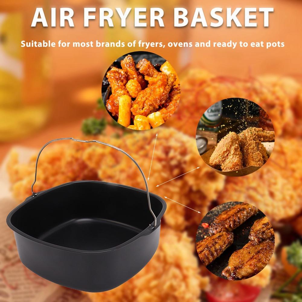 Carbon Steel Baking Cake Tin With Handle Bread Baking Pan Fryer Cake Pan Air Fryer Accessories