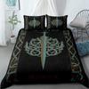 Bedding Set King Queen Double Full Twin Single Size Mythology Symbols Runes Bed Linen Set