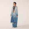 Salty Pebble Gradation Denim Trench Coat [Blue]