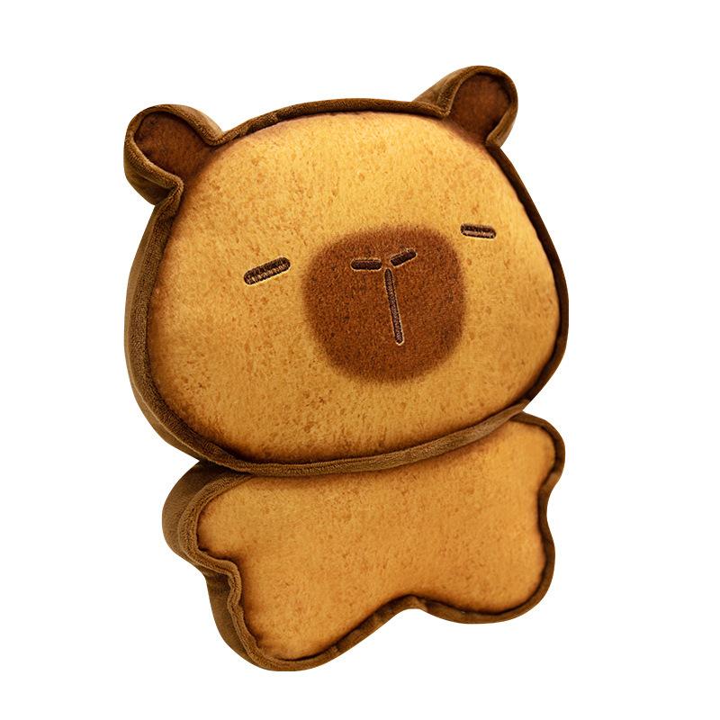 Creative soft toast capybara throw pillow plush toy doll capybara doll home sofa pillow doll