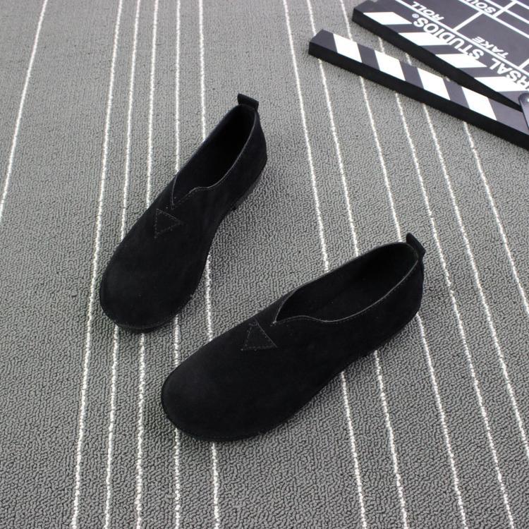 Весенний повседневный модный комплект, лоферы, замшевые туфли без шнуровки, женская обувь на плоской подошве с мягкой поверхностью