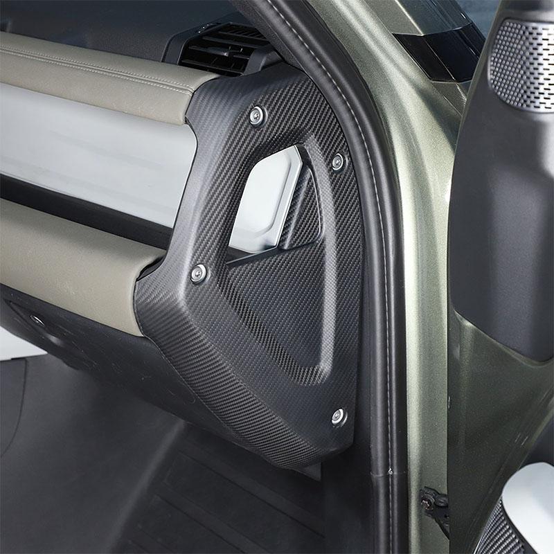 For Land Rover Defender 90 110 2020-2025 Matte Real Carbon Fiber Car Dashboard Console Gear Shift Panel Cover Trim Stickers