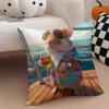 Hilarious Funny Hamster Meme cute Art Cushion Cover Throw Pillow Cover Hidden Button Durable Polyester Chair Cushion