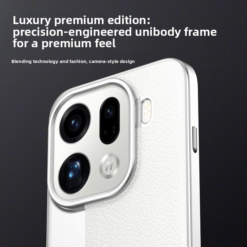 Чехол для OPPO Find X9 Pro Жесткий ПК+ПУ Модный Защитный Чехол на Заднюю Панель с Защитой Объектива Камеры Для Телефона OPPO Find X9 X9Pro
