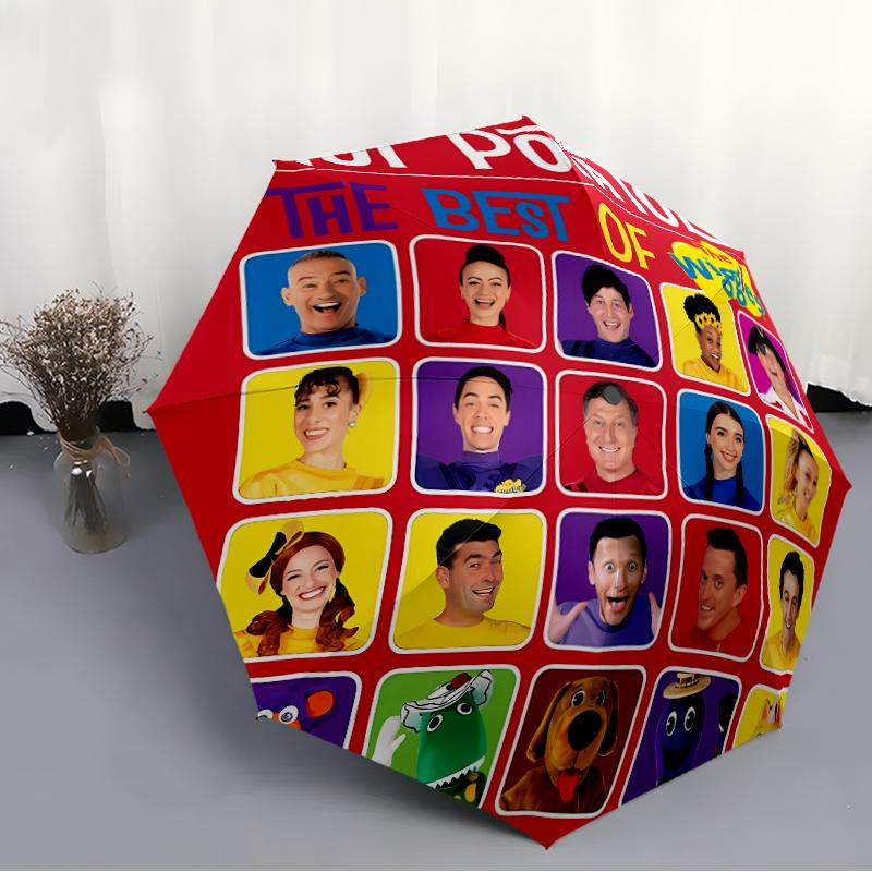 Printed The Wiggles Printed Folding Umbrella,Outdoor,Leisure,And Travel Umbrella,Durable Umbrella Fabric,Birthday And Holiday Gift