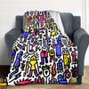 1pc Colorful Characters Blanket Warm, Cozy, And Soft, Suitable for Sofas, Beds, Cars, And Office Use.Perfect for Camping And Travel, Making It a Great