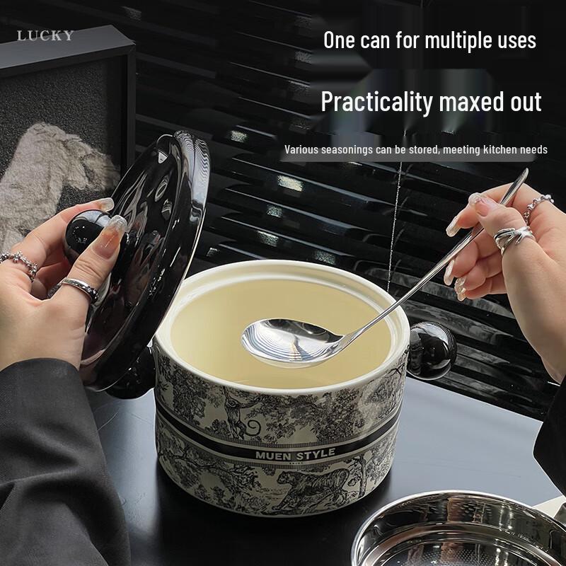 Ceramic Lard and Oil Storage Pot