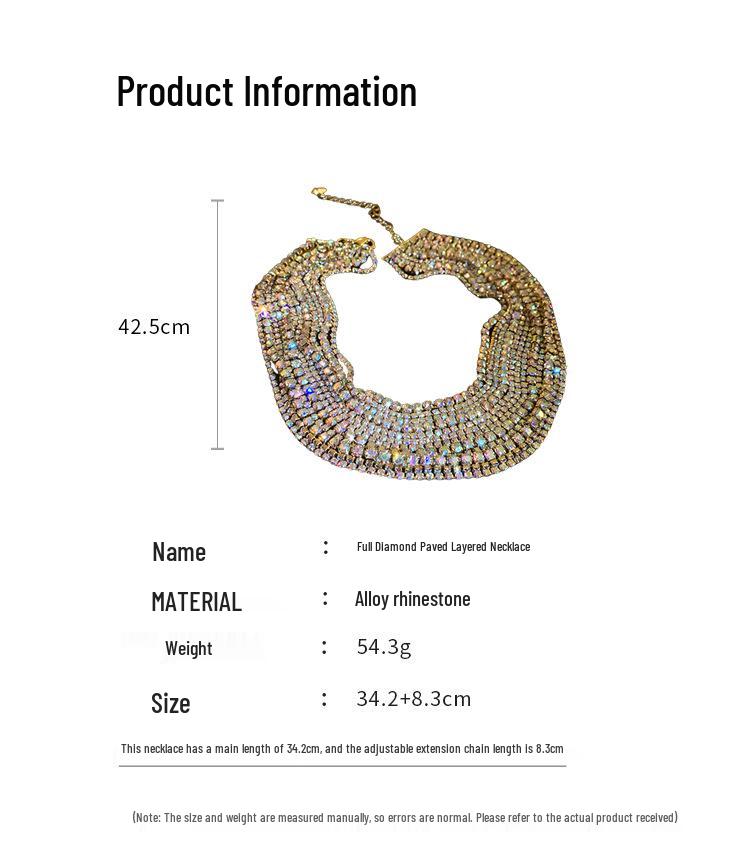 Изысканное многослойное цветное колье-чокер с бриллиантами - Европейская и американская мода высокого класса