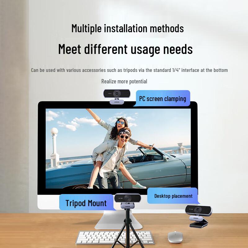 UGREEN 2K HD USB Webcam with Microphone & Autofocus