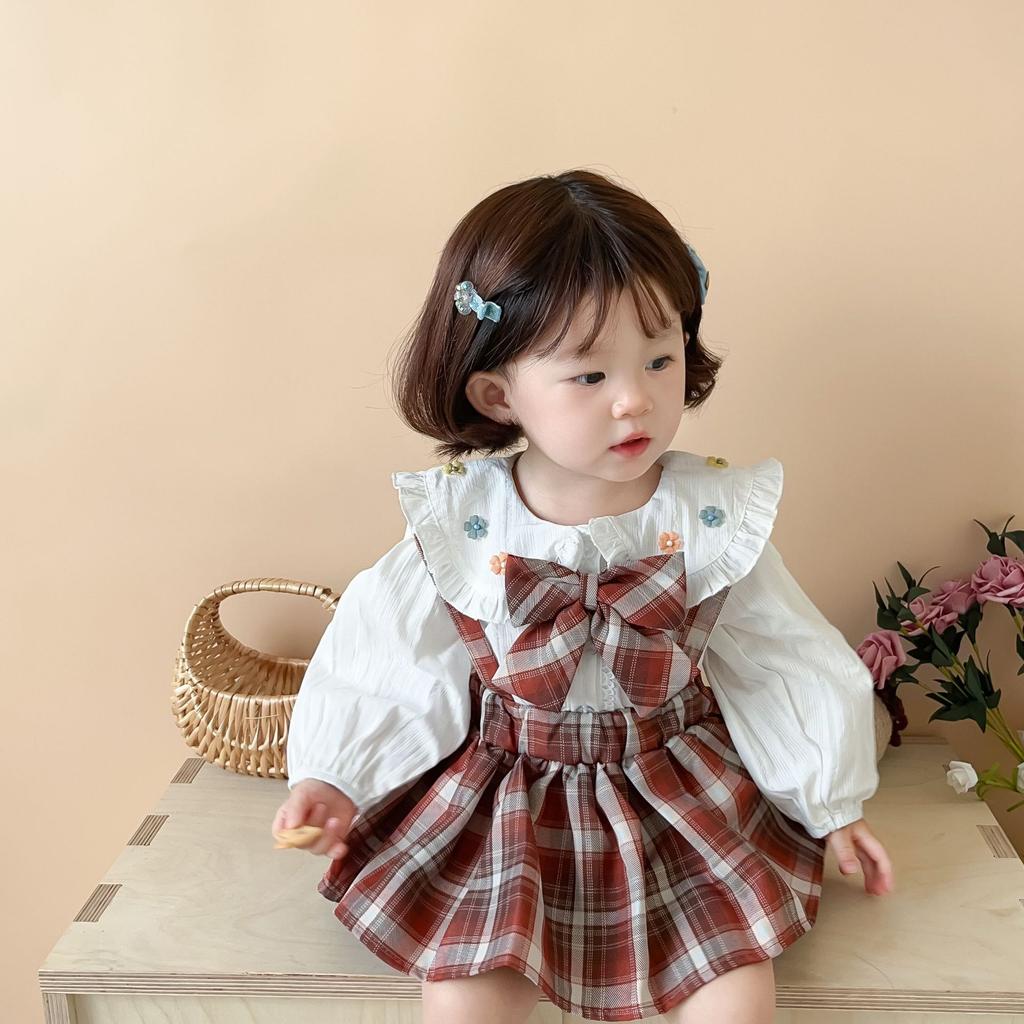 Комплект юбки для девочек Юбка JK с пышной юбкой Детская юбка Комплект из двух предметов Детская плиссированная юбка Короткий юбочный костюм