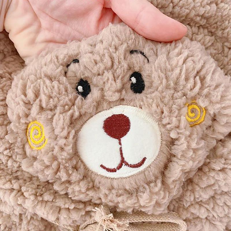 Women Cute Bear Ear Beanies Hat Kawaii Winter Warm Thick Fleece Bobble Hat Fluffy Fuzzy Hats Scarf Caps