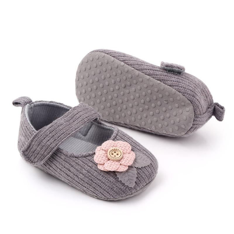 Baby Toddler Shoes Cotton Non-slip Soft Sole Small Flower Decoration Kids Indoor Knitted Sneakers